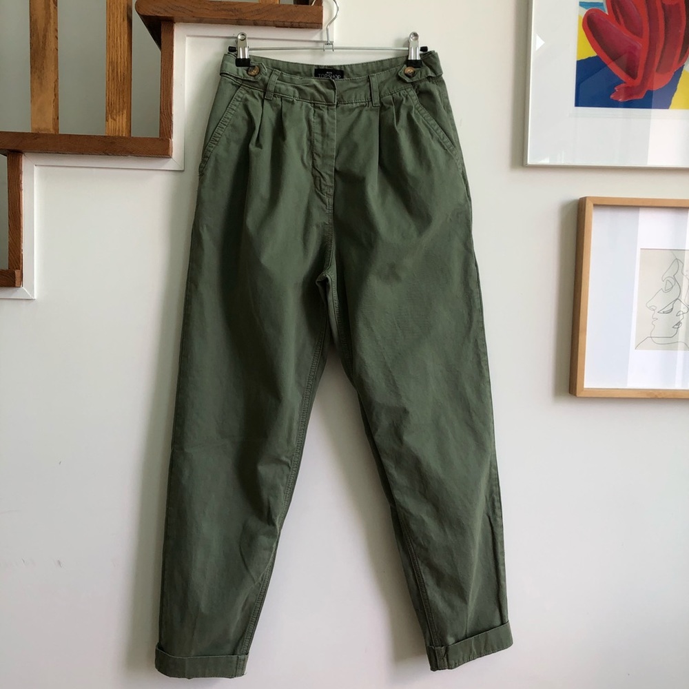 Topshop PETITE Olive Green Pants - Picture 3 of 5